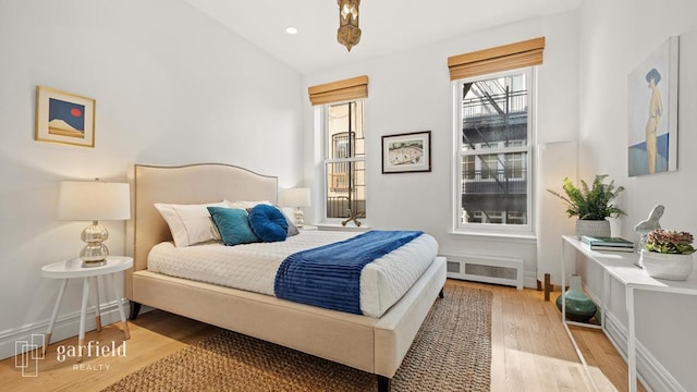 bedroom featuring light hardwood / wood-style flooring