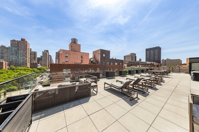 view of patio featuring a view of city