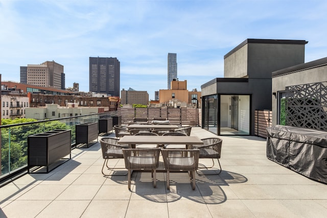 view of patio / terrace with a view of city