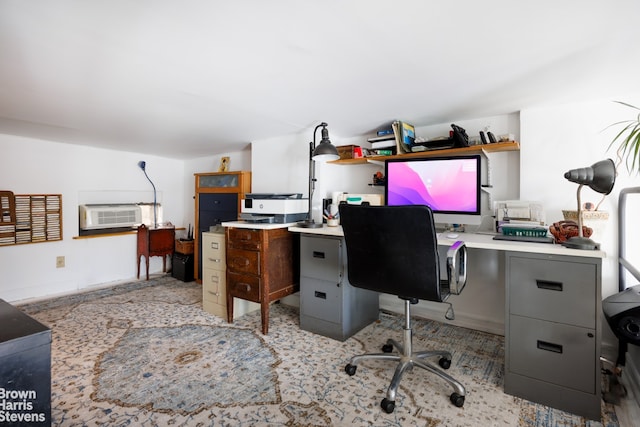 home office with a wall unit AC