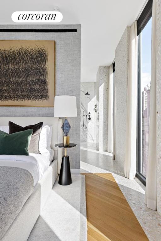 bedroom featuring hardwood / wood-style flooring