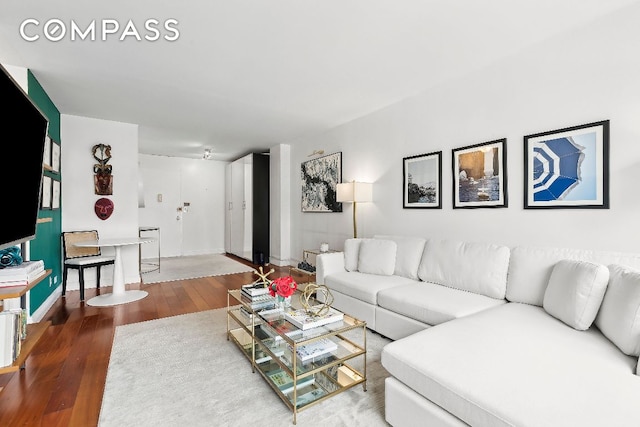 living room featuring hardwood / wood-style floors