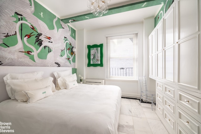 bedroom with ornamental molding