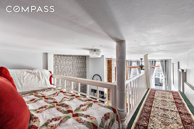 bedroom with a textured ceiling