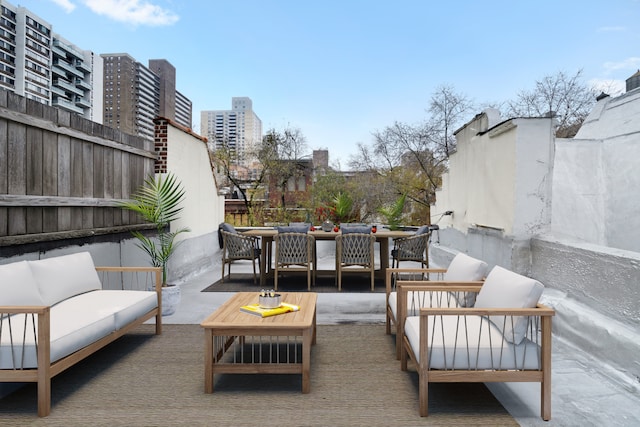 view of patio featuring an outdoor hangout area