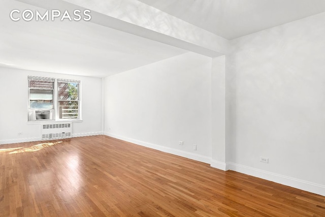 spare room featuring wood-type flooring