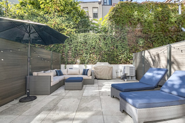 view of patio / terrace with a grill and an outdoor hangout area