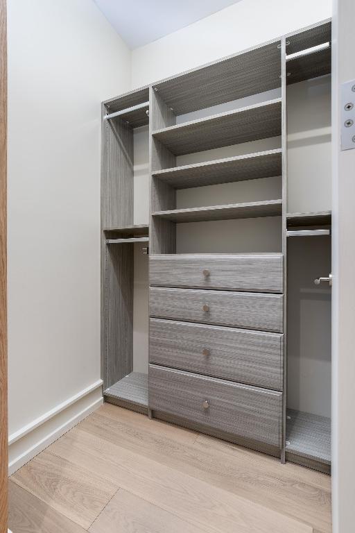 spacious closet with light wood-style flooring