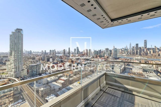 balcony with a city view