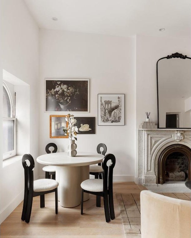 dining room with light wood-type flooring