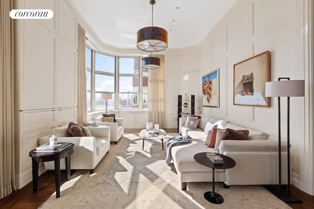 living room featuring hardwood / wood-style flooring