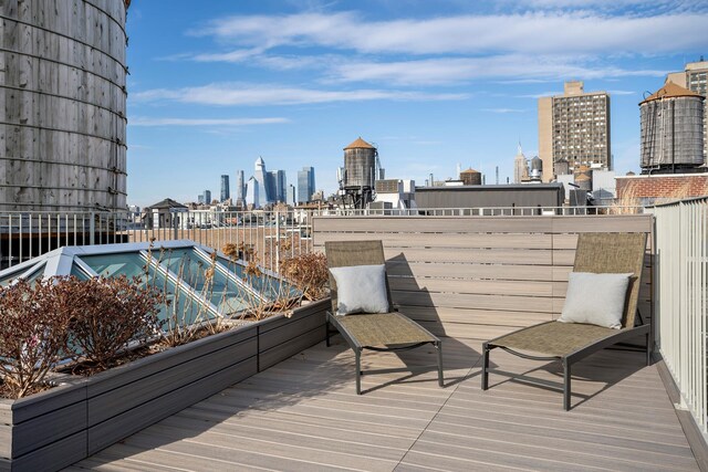 deck with a city view