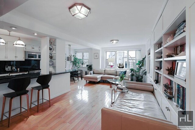 living room with light wood-style flooring