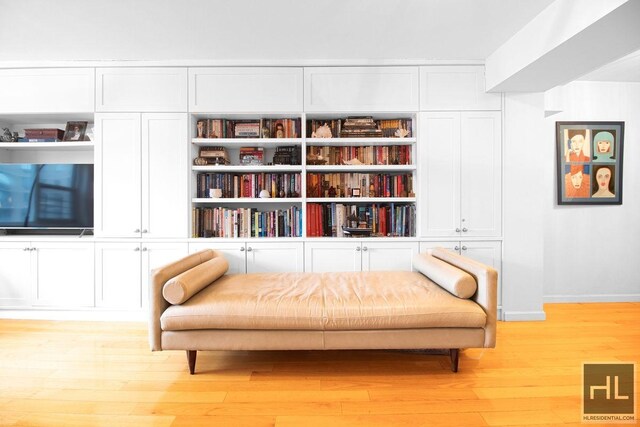 living area featuring light wood-type flooring