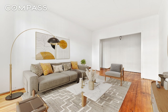 living room featuring hardwood / wood-style flooring