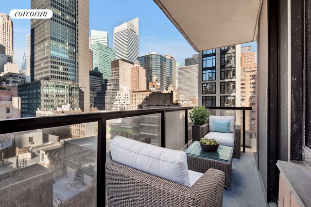balcony with a view of skyline