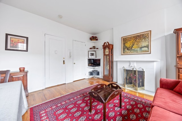 living room featuring hardwood / wood-style flooring