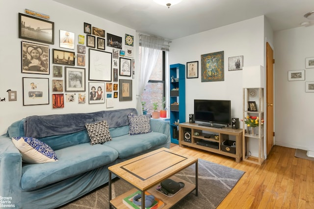 living room featuring hardwood / wood-style floors