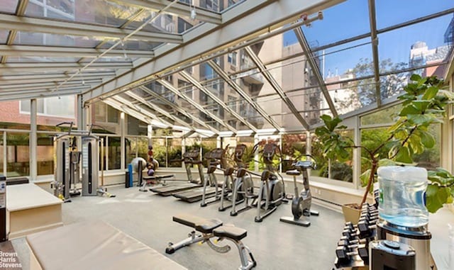 exercise room featuring a healthy amount of sunlight