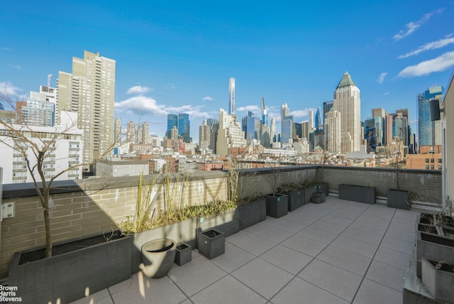 view of patio / terrace with a view of city