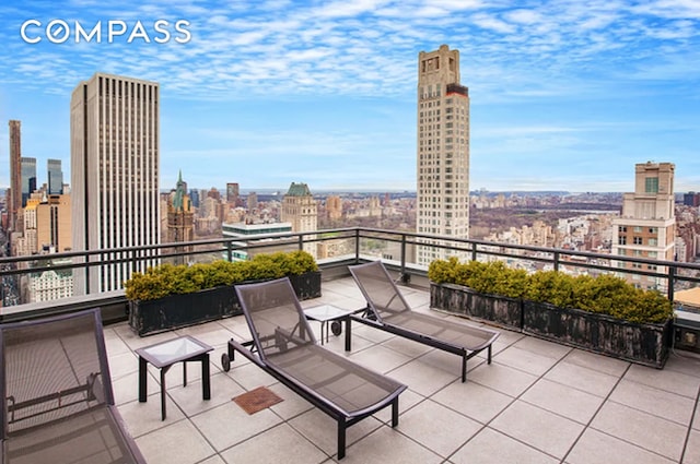 balcony with a city view