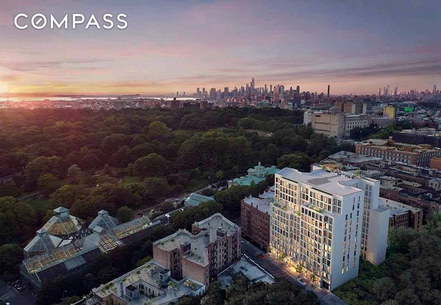 aerial view with a city view