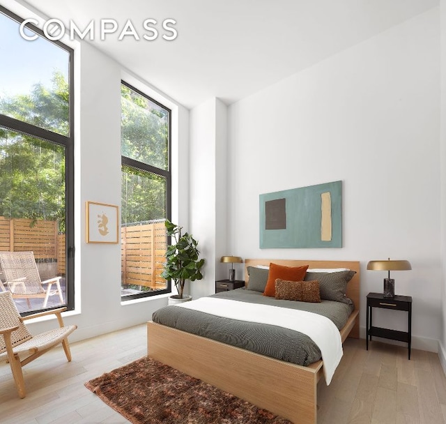 bedroom featuring hardwood / wood-style floors