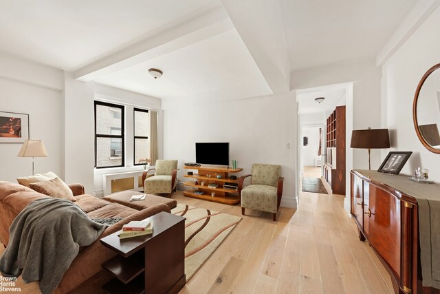 living area with light wood-style flooring