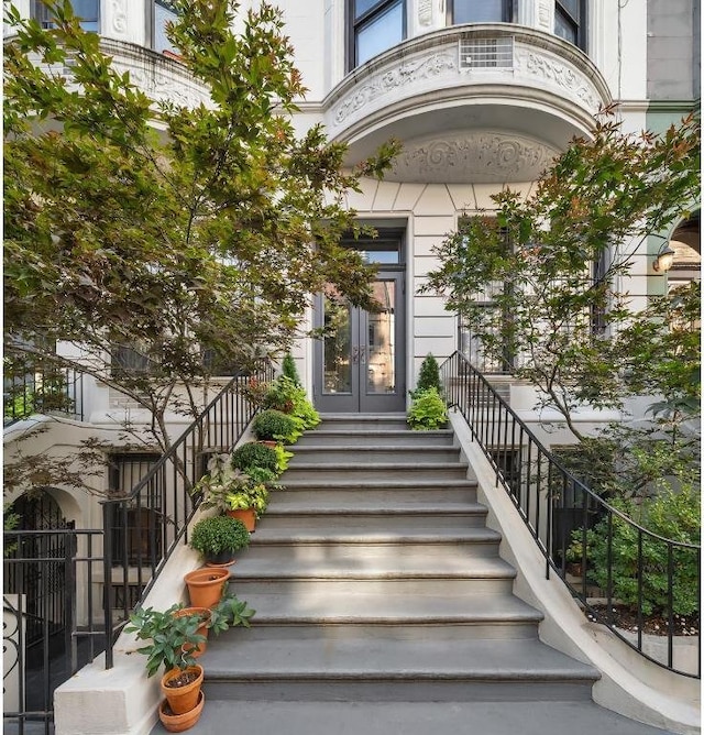 entrance to property with french doors