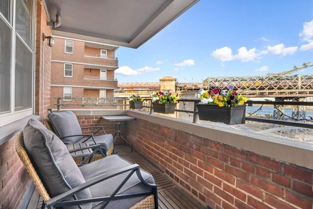 balcony with a water view