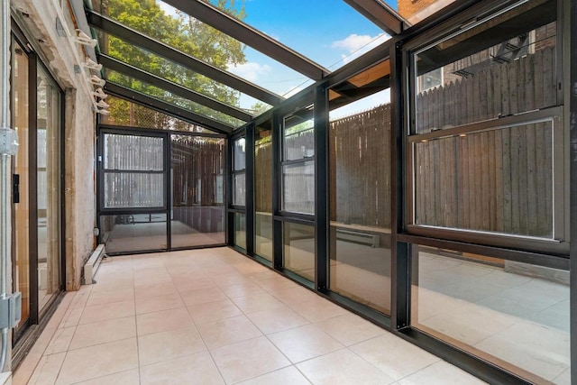 view of unfurnished sunroom