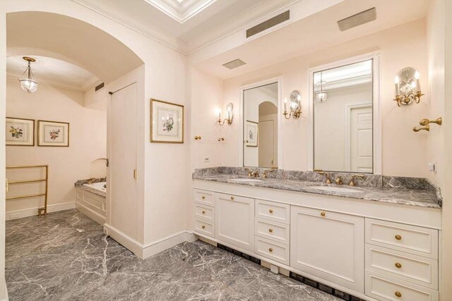 kitchen with a kitchen island, stainless steel refrigerator, sink, oven, and wall chimney exhaust hood