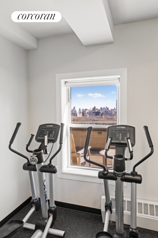 workout room featuring plenty of natural light