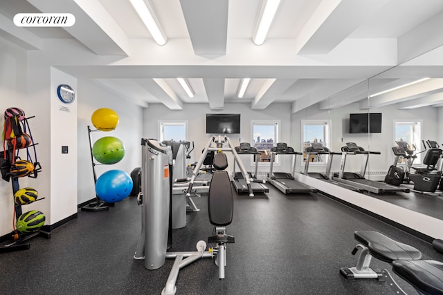 exercise room featuring a wealth of natural light