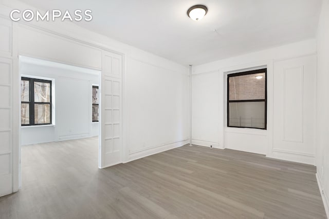 empty room with light wood-style floors