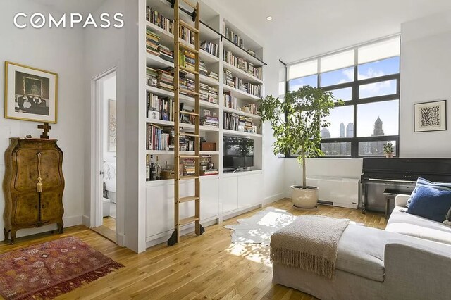 living area featuring light hardwood / wood-style floors