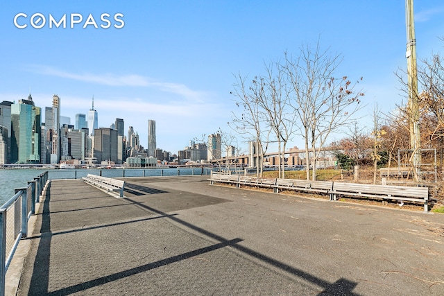 view of road featuring a city view