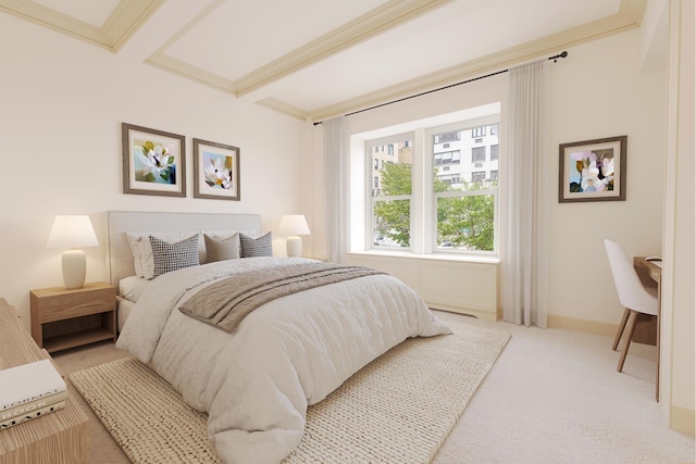925 Park Ave Unit 2A, New York City, NY 10075 - bedroom featuring light colored carpet, ornamental molding, and baseboards