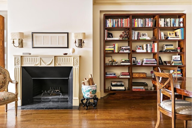 sitting room featuring wood-type flooring