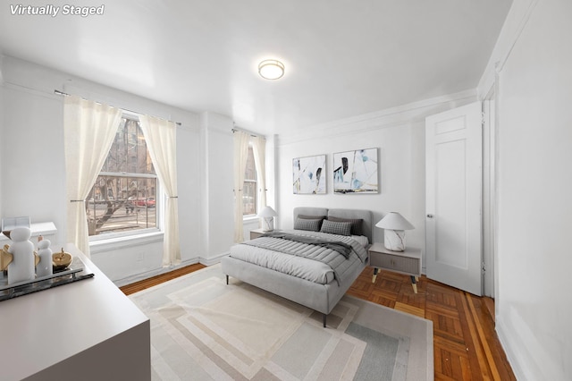 bedroom with baseboards