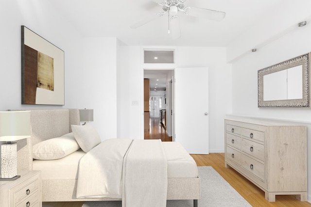236 E 6th St Unit 5E, New York City, NY 10003 - bedroom with a ceiling fan and light wood finished floors