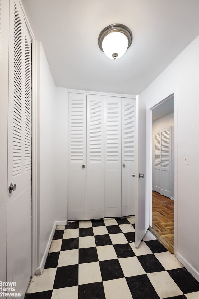 spare room with light parquet flooring