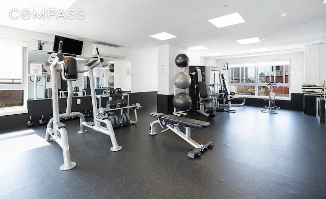 171 W 131st St Unit 304, New York City, NY 10027 - exercise room with an AC wall unit