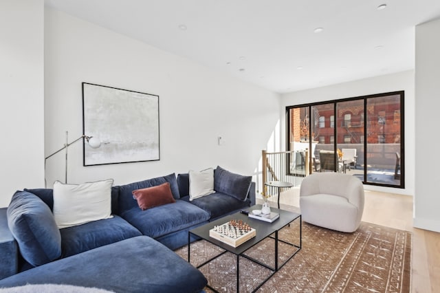 living room featuring hardwood / wood-style flooring