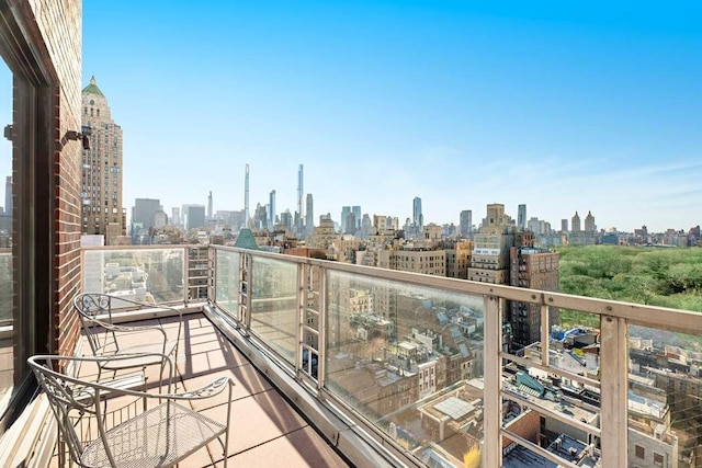 balcony with a view of city