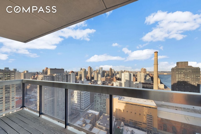 balcony with a view of city