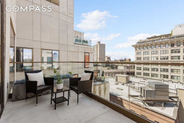 balcony with a city view