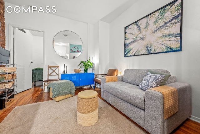 living room featuring hardwood / wood-style flooring