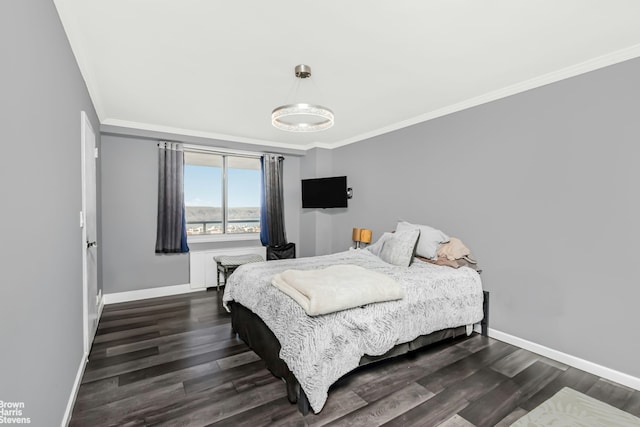 3333 Henry Hudson Pkwy Unit 23P, New York City, NY 10463 - bedroom featuring ornamental molding, baseboards, and wood finished floors