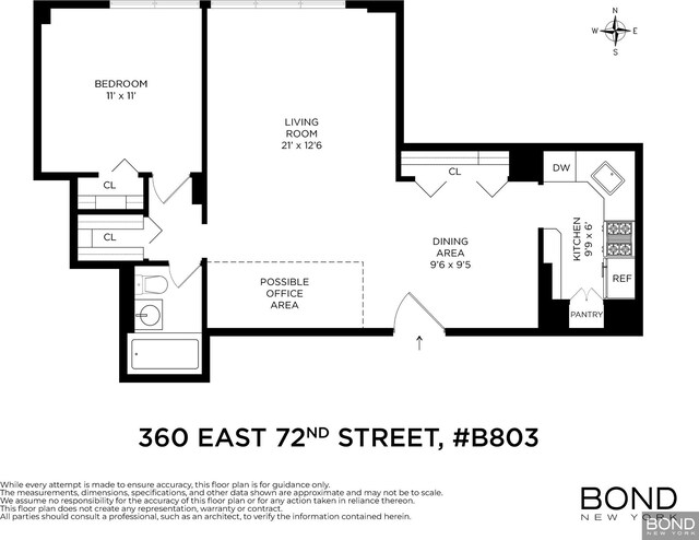 360 E 72nd St Unit B803, New York City, NY 10021 - view of home floor plan